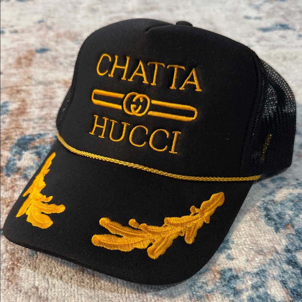 Black and Gold Embroidered Cap “Chattahucci”